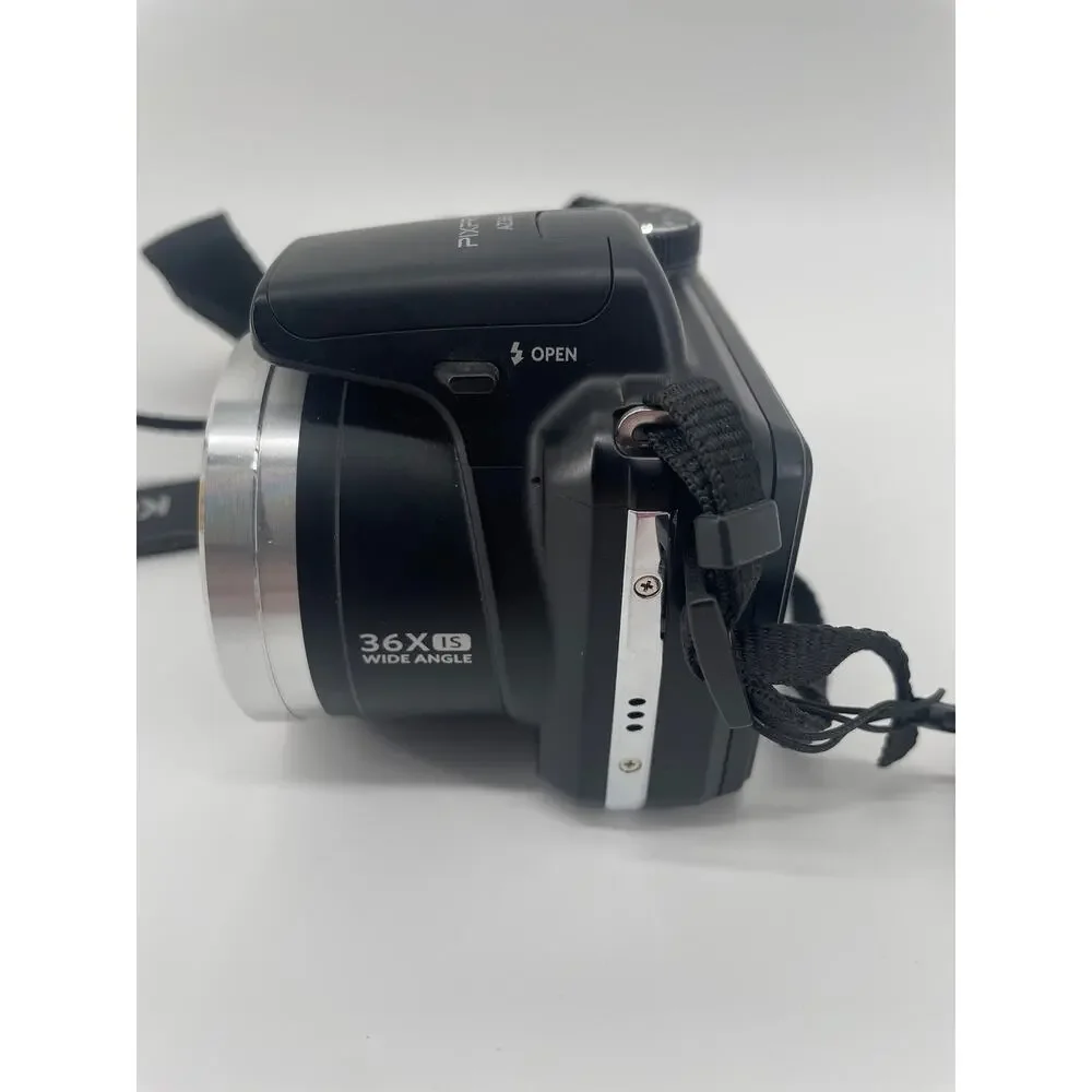Kodak PIXPRO AZ361 Digital Camera 36X 16MP Black Charger 2 Batteries Neck Strap